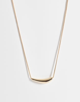 Asos Design Short Necklace With Molten Pendant Detail In Pattern