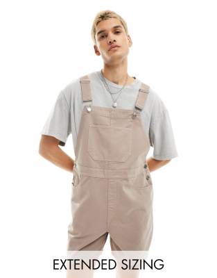 short overalls in brown