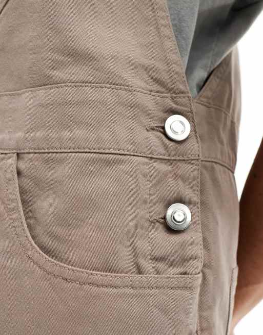 ASOS DESIGN short overalls in brown, 3 of 4