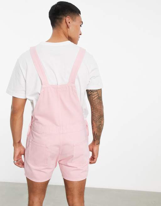 Pink store short overalls