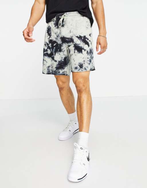 ASOS DESIGN - Short oversize d'ensemble en jersey effet tie-dye - Noir