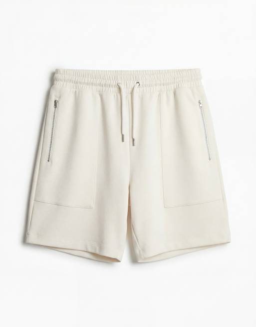 ASOS DESIGN - Short oversize en jersey à fermeture éclair - Beige, 6 de 12
