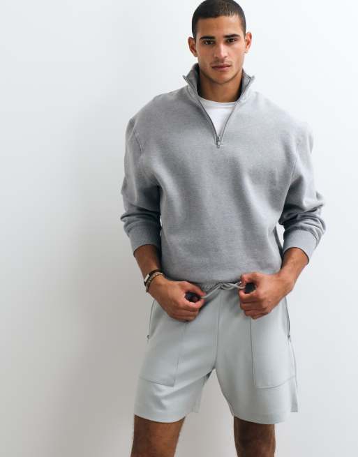 ASOS DESIGN - Short oversize en jersey à fermeture éclair - Gris, 5 de 5