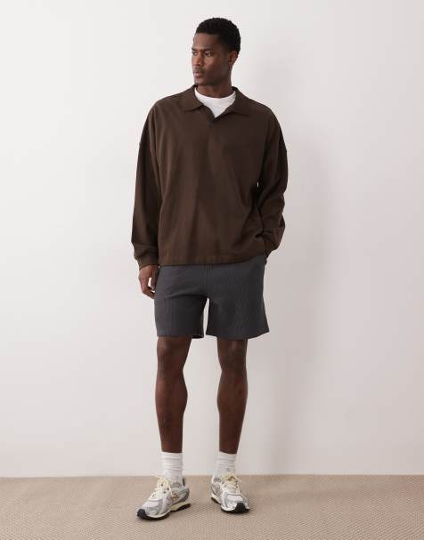ASOS DESIGN - Short oversize en jersey texturé gaufré - Kaki - view 1