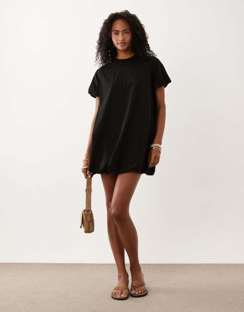 asos short sleeve dresses ASOS Short Sleeve Oversized Mini Dress in Purple