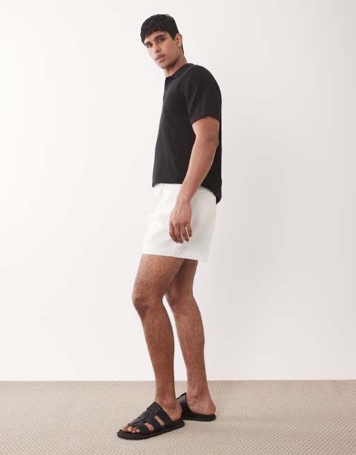 ASOS DESIGN - Short raccourci large habillé à pinces - Blanc, 2 de 5