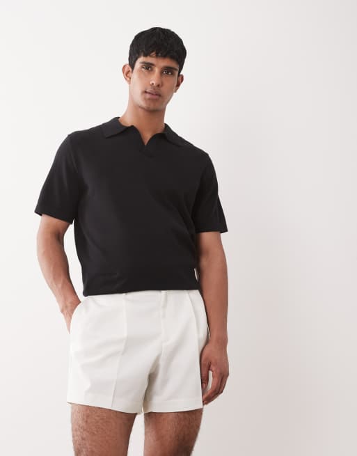 ASOS DESIGN - Short raccourci large habillé à pinces - Blanc, 3 de 5
