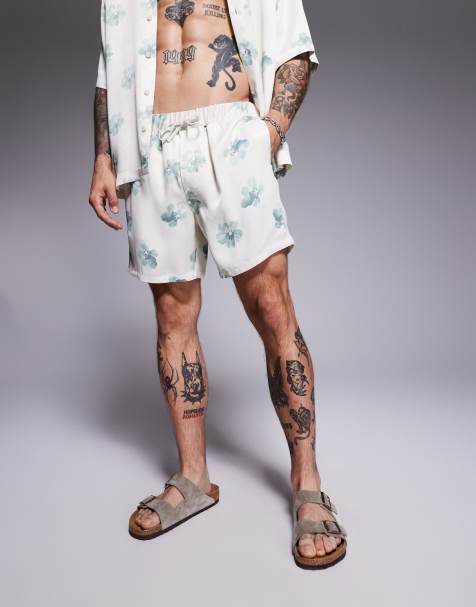 ASOS DESIGN - Short satiné d'ensemble mi-long avec imprimé fleuri de couleur vive - Neutre - view 1