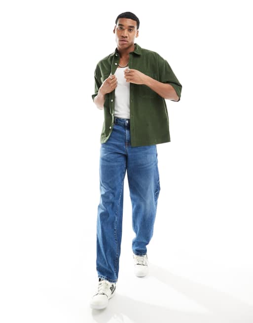 ASOS DESIGN short sleeve 90s oversized corduroy shirt in