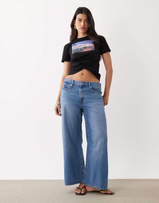 ASOS DESIGN short sleeve asymmetric hem t-shirt with distressed motel graphic in black, 2 of 4