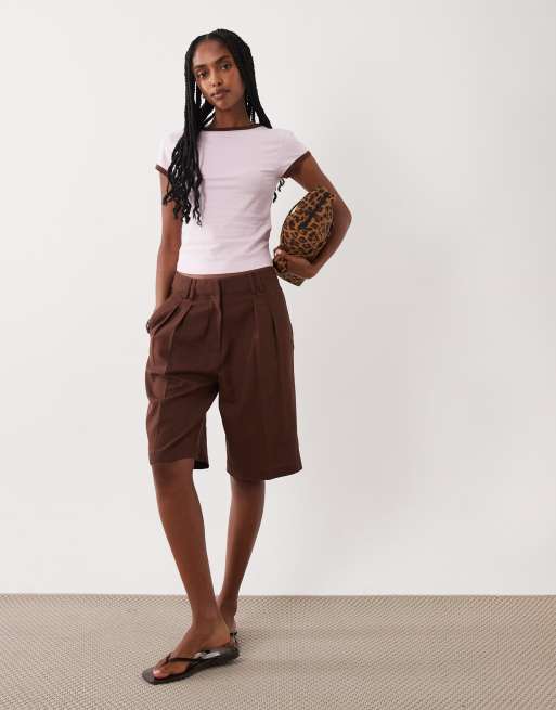 ASOS DESIGN short sleeve baby top in baby pink and chocolate, 4 of 4