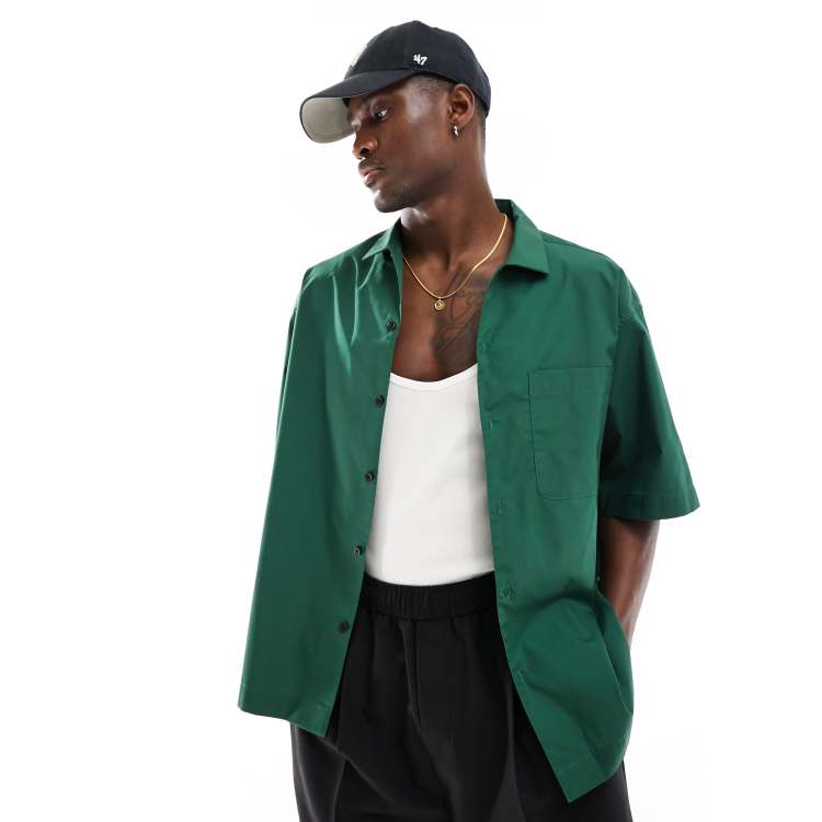 希少 Oxford Oversized B.D Shirt Dark Green Premium Heavy Oversized Unisex T-Shirt - Dark Green – Leveld