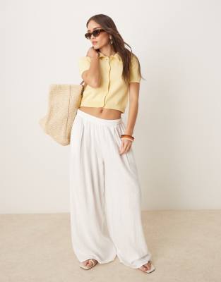 Asos Design Short Sleeve Cardigan With Collar
