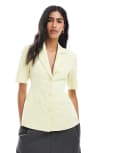 [ASOS DESIGN] ASOS DESIGN short sleeve cinch blazer in lemon-Yellow 14 Lemon