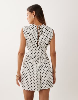 Asos Design Short Sleeve Cinched In Multi