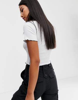 エイチシーエーイー HCAE CONTRAST STITCH SHORT SLEEVE TOP （WHITE） エイチシーエーイー HCAE CONTRAST STITCH SHORT SLEEVE TOP
