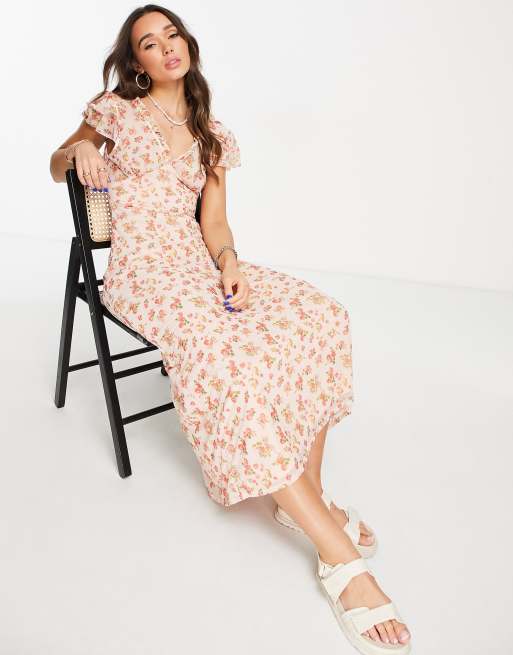 Asos peach best sale maxi dress