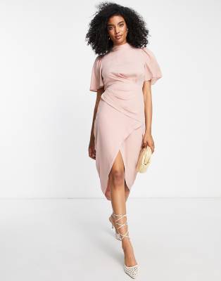 Blush wrap hot sale dress short