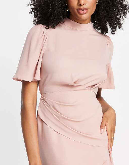 Blush short sleeve store dress