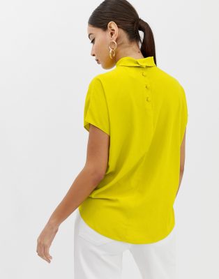 neon yellow high neck top