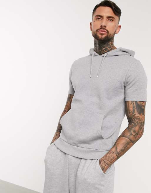 Grey short sale sleeve hoodie