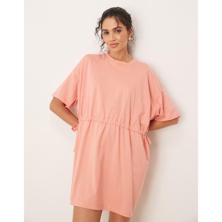 short terracotta dress Terracotta Short Sleeve Tie Back V Neck Mini Dress  AX Paris US