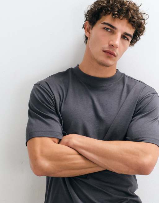 ASOS DESIGN  short sleeve nightwear set in modal in charcoal, 5 of 5