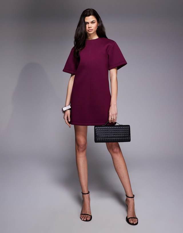 short sleeve burgundy dress ASOS Design - Mini - Women - Polyester Giorgio Armani - Silk