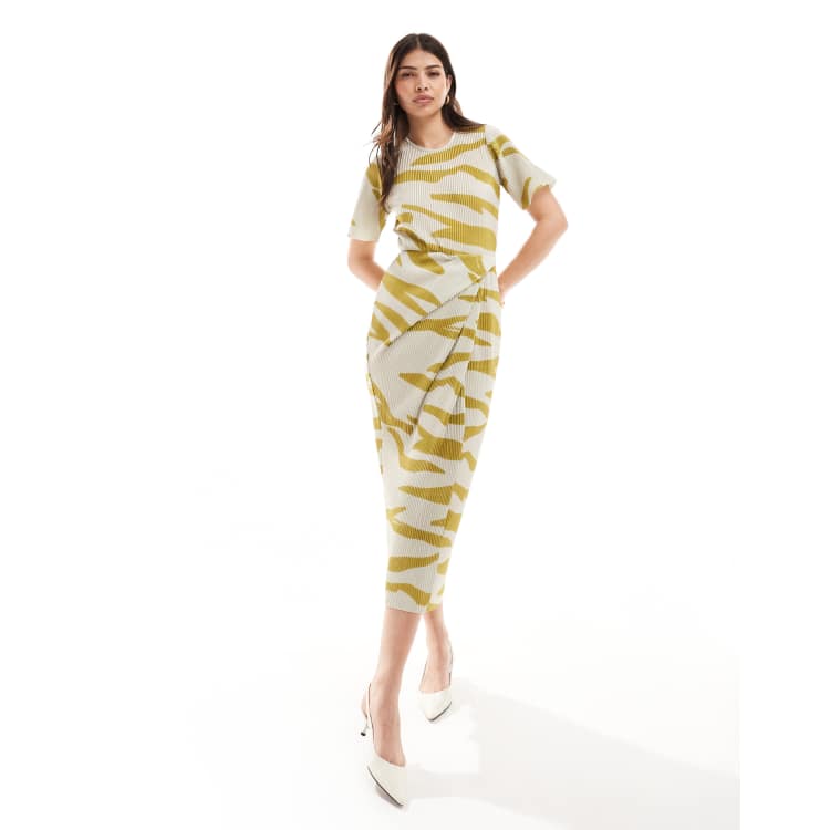 Asos yellow zebra dress hotsell