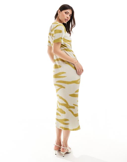 Asos yellow zebra dress hotsell