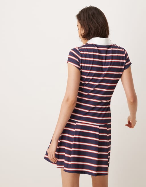 ASOS DESIGN short sleeve polo mini dress with pleated skirt