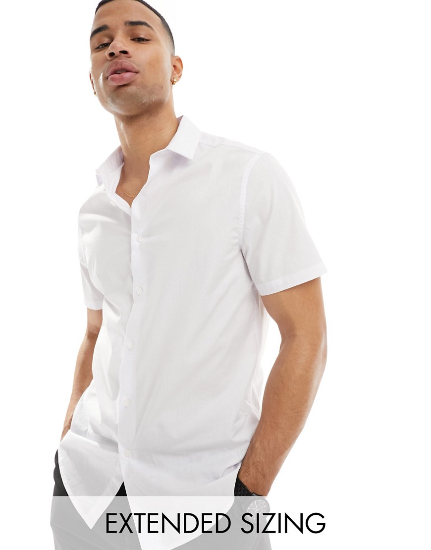 short sleeve regular shirt in white