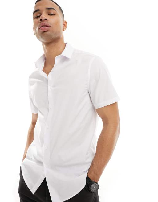 ASOS DESIGN short sleeve regular shirt in white ASOS