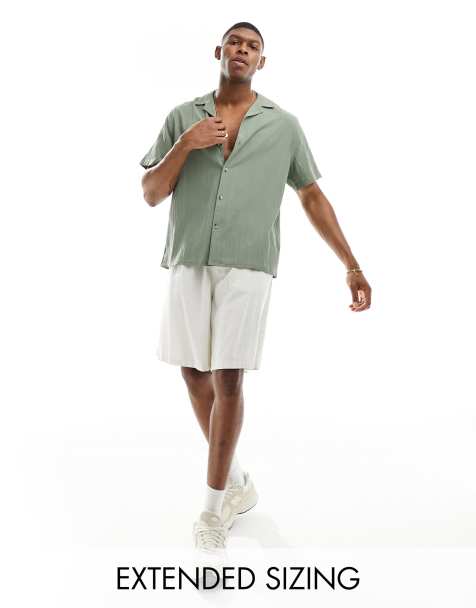 White shirt with hot sale khaki shorts