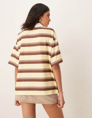 Asos Design Short Sleeve Rugby Collar Tee