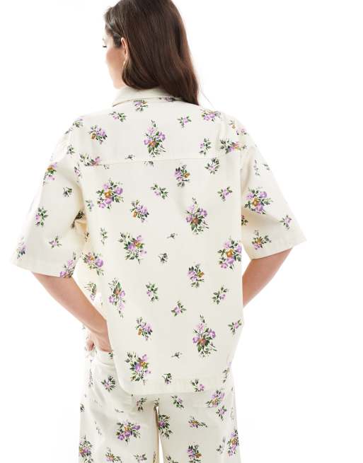 ASOS DESIGN short sleeve shirt co-ord in floral print, 3 of 4