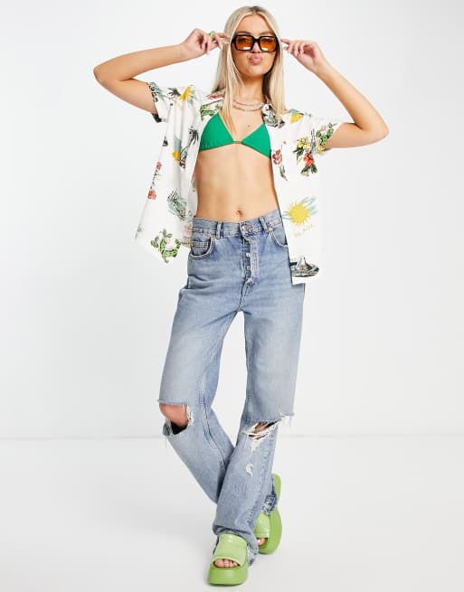 ASOS DESIGN short sleeve shirt in vacay postcard print, 4 of 4