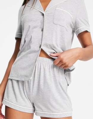 gray pajama shorts