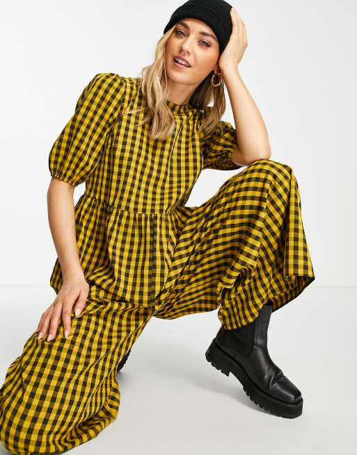 Yellow check hot sale jumpsuit