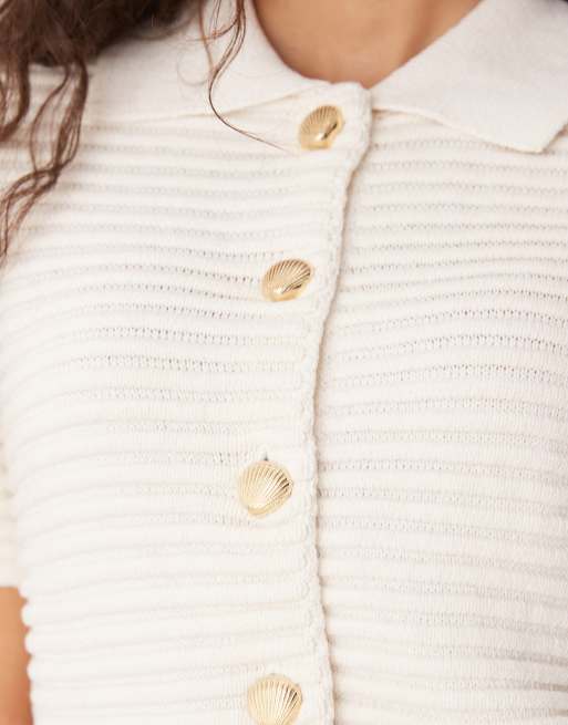 as on (アズオン)SICILY BUTTON CARDIGAN White Sicily Cardigan | Aritzia US