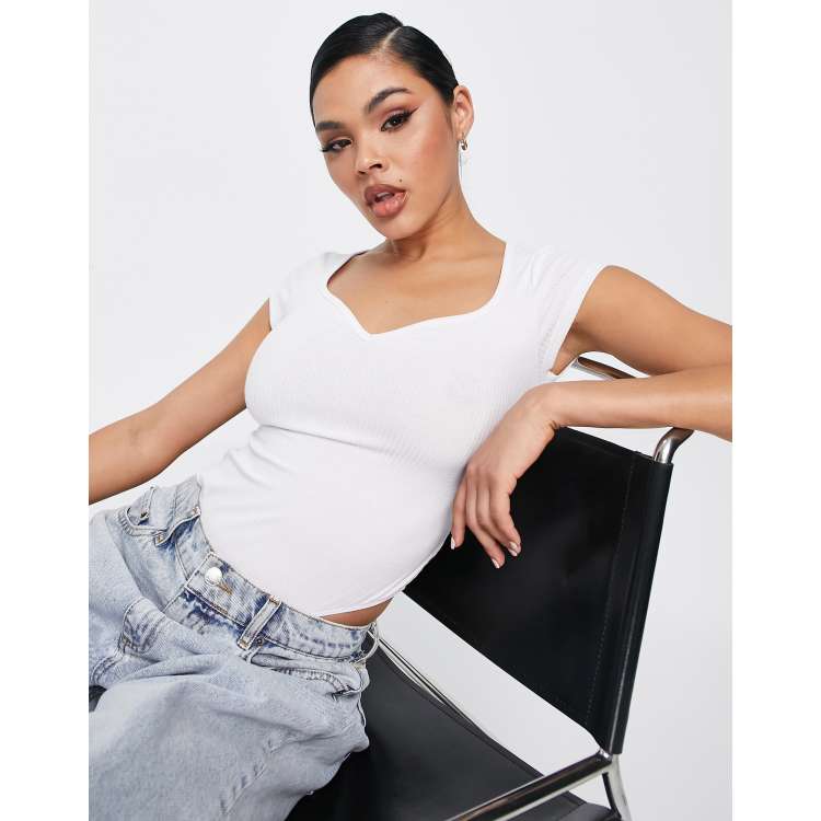 ASOS DESIGN matte disco t-shirt bodysuit in white