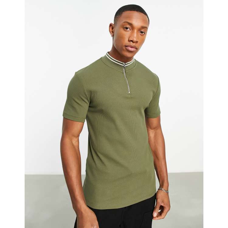 ASOS DESIGN short sleeve turtleneck sweatshirt in black