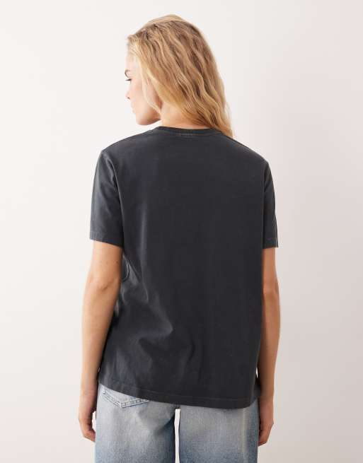 ASOS DESIGN short sleeve t-shirt with Zebra Noir graphic in washed charcoal, 4 of 4