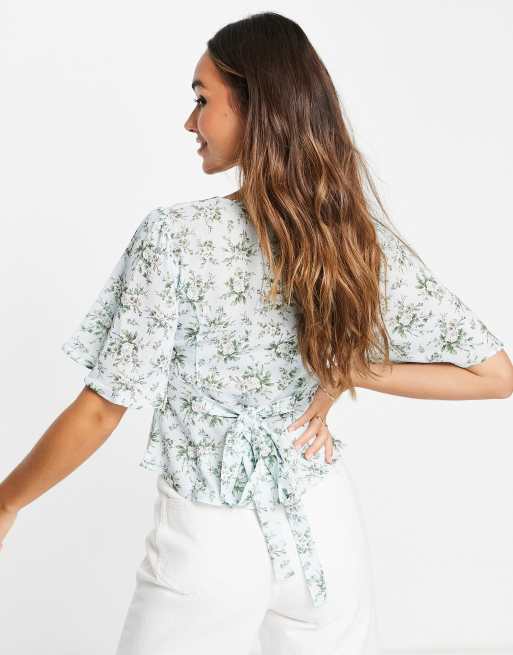 Asos short hot sale sleeve blouse