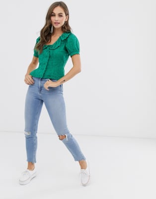 asos short sleeve blouse