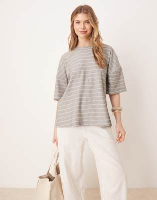 Asos Design Short Sleeve Tee With Twist Detail Back In Multi