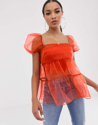 ruffle organza top