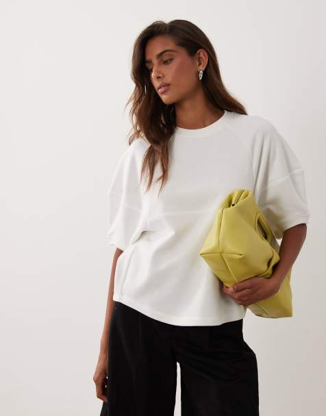 ASOS DESIGN short sleeve top in white - view 1
