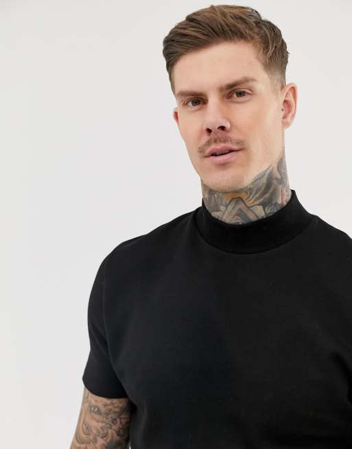 Turtleneck t shirts short sleeve sale