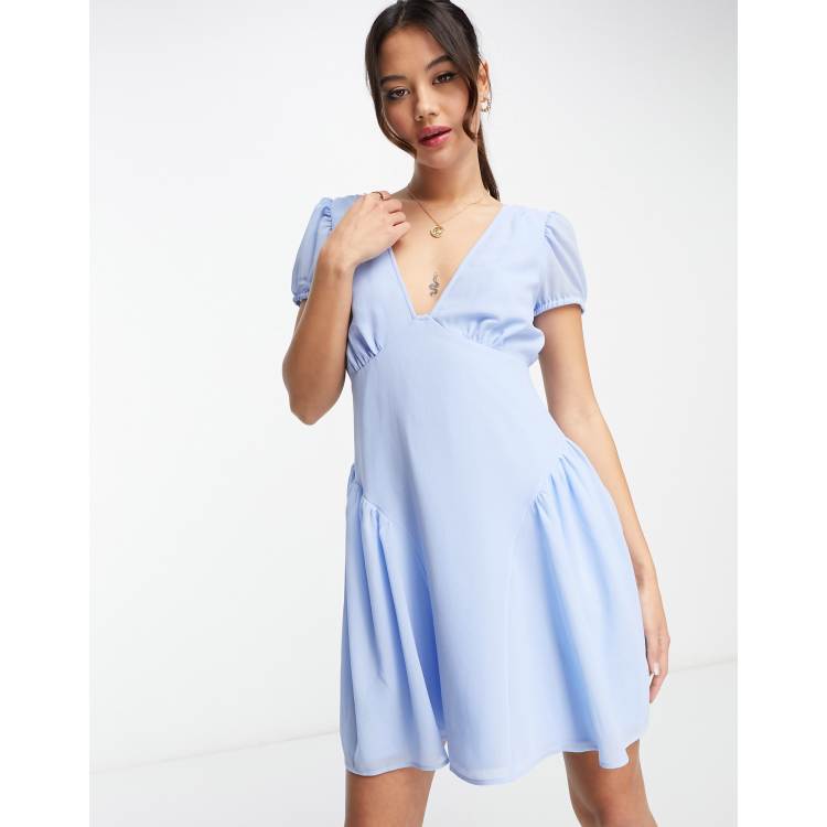 Light blue short deals sleeve dress